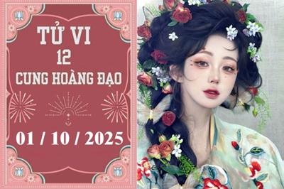 Tử vi 12 cung hoàng đạo hôm nay ngày 1/10/2025: Kim Ngưu may mắn, Bọ Cạp bản lĩnh