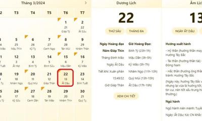 Xem giờ tốt xấu ngày 22/3/2024 nhanh và chuẩn, xem lịch âm ngày 22/3/2024