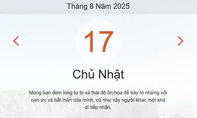 Lịch âm 17/8 - Âm lịch hôm nay 17/8 chính xác nhất - lịch vạn niên ngày 17/8/2025