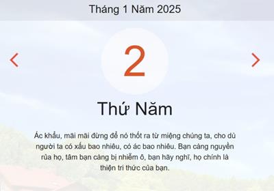 Lịch âm 2/1 chính xác nhất - Âm lịch hôm nay 2/1 - lịch vạn niên ngày 2/1/2025