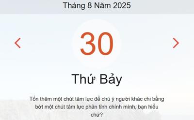 Lịch âm 30/8 - Âm lịch hôm nay 30/8 chính xác nhất - lịch vạn niên ngày 30/8/2025