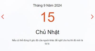 lịch âm 15/09 - Lịch âm hôm nay 15 tháng 09 năm 2024 chính xác nhất - lịch vạn niên ngày 15/9/2024