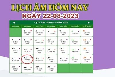 Lịch âm 22/8 – Âm lịch hôm nay 22/8 nhanh và chính xác nhất