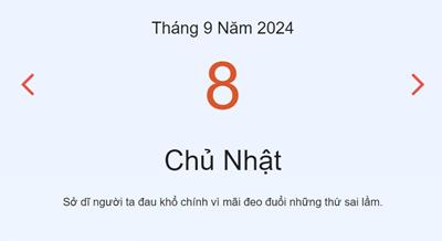 Lịch âm 8/9 - Âm lịch hôm nay 8/9 chính xác nhất - lịch vạn niên 8/9/2024