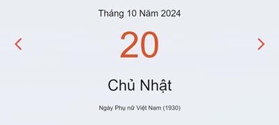 Lịch âm 20/10 - Âm lịch hôm nay 20/10 chính xác - lịch vạn niên ngày 20/10/2024