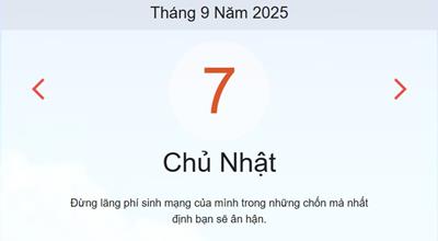Xem lịch âm dương hôm nay 7/9