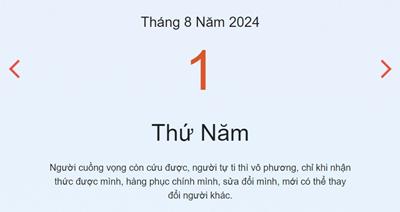 Lịch âm 1/8 - Âm lịch hôm nay 1/8/2024 nhanh và chính xác nhất - lịch vạn niên 1/8/2024