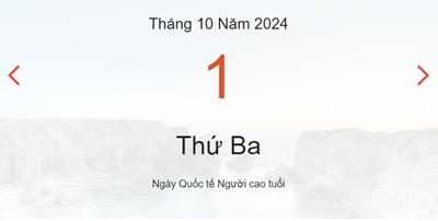 Lịch âm 1/10 - Âm lịch hôm nay thứ ba 1/10 chính xác nhất - lịch vạn niên 1/10/2024