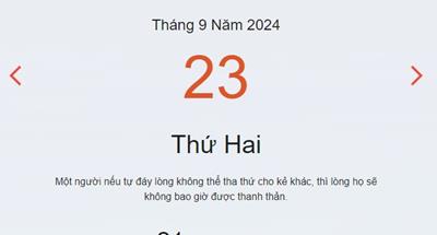 Lịch âm 23/09 - Âm lịch hôm nay 23/09 chính xác nhất - lịch vạn niên 23/09/2024