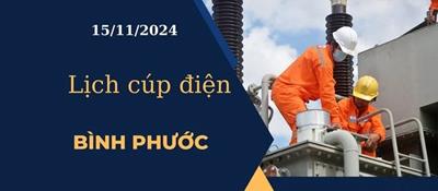 Lịch cúp điện hôm nay tại Bình Phước ngày 15/11/2024 cập nhật mới nhất