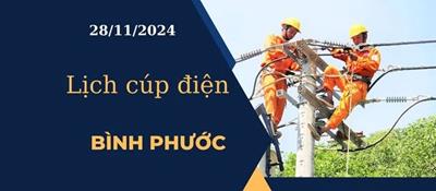 Lịch cúp điện hôm nay tại Bình Phước ngày 28/11/2024