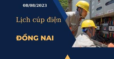 Cập nhật Lịch cúp điện hôm nay ngày 08/08/2023 tại Đồng Nai