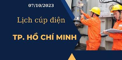 Cập nhật Lịch cúp điện hôm nay ngày 07/10/2023 tại TP.HCM