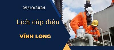 Lịch cúp điện hôm nay ngày 29/10/2024 tại Vĩnh Long cập nhật mới nhất