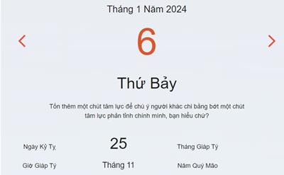 Lịch âm 6/1 - Âm lịch hôm nay 6/1 nhanh và chính xác - lịch vạn niên 6/1/2024