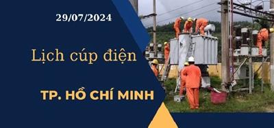 Lịch cúp điện hôm nay tại TP.HCM ngày 29/07/2024