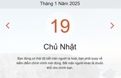 Lịch âm 19/1 chính xác nhất - Âm lịch hôm nay 19/1 - lịch vạn niên ngày 19/1/2025