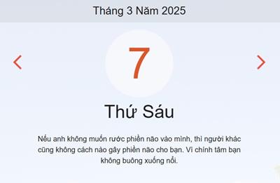 Lịch âm 7/3 chính xác nhất - Âm lịch hôm nay 7/3 - lịch vạn niên ngày 7/3/2025