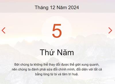 Lịch âm 5/12 - Âm lịch hôm nay 5/12 chính xác - lịch vạn niên ngày 5/12/2024