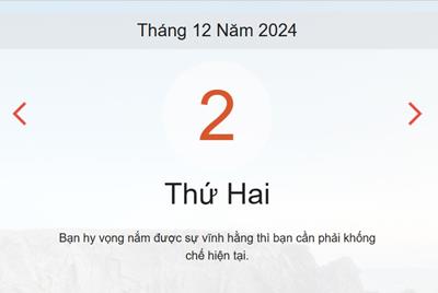 Lịch âm 2/12 - Âm lịch hôm nay 2/12 chính xác - lịch vạn niên ngày 2/12/2024