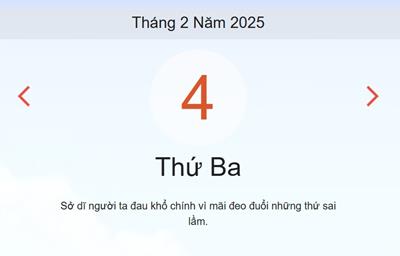 Lịch âm 4/2 chính xác nhất - Âm lịch hôm nay 4/2 - lịch vạn niên ngày 4/2/2025