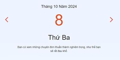 Lịch âm 8/10 - Âm lịch hôm nay 8/10 chính xác nhất - lịch vạn niên 8/10/2024