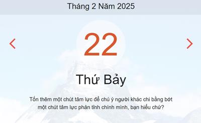 Lịch âm 22/2 chính xác nhất - Âm lịch hôm nay 22/2 - lịch vạn niên ngày 22/2/2025