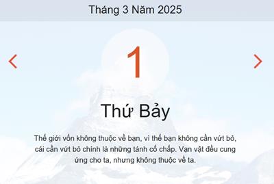 Lịch âm 1/3 chính xác nhất - Âm lịch hôm nay 1/3 - lịch vạn niên ngày 1/3/2025