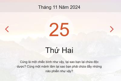 Lịch âm 25/11 - Âm lịch hôm nay 25/11 chính xác - lịch vạn niên ngày 25/11/2024