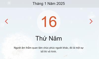 Lịch âm 16/1 chính xác nhất - Âm lịch hôm nay 16/1 - lịch vạn niên ngày 16/1/2025