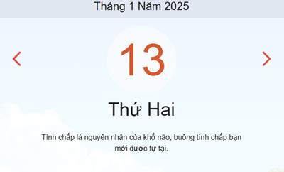 Lịch âm 13/1 chính xác nhất - Âm lịch hôm nay 13/1- lịch vạn niên ngày 13/1/2025