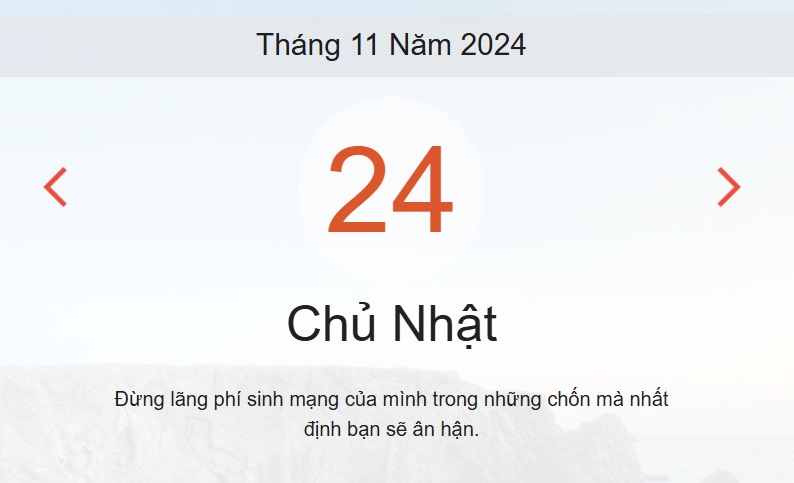 Lịch âm 24/11 - Âm lịch hôm nay 24/11 chính xác - lịch vạn niên ngày 24/11/2024