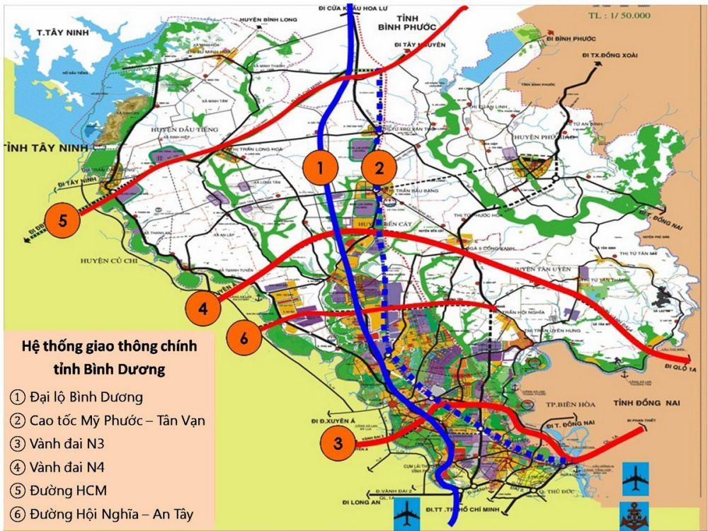 Bản đồ giao thông Bình Dương