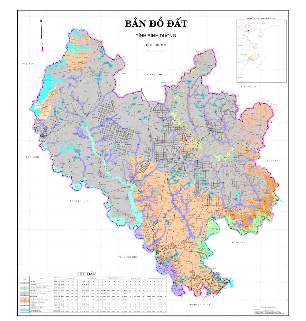 Bản đồ quy hoạch sử dụng đất tại tỉnh Bình Dương