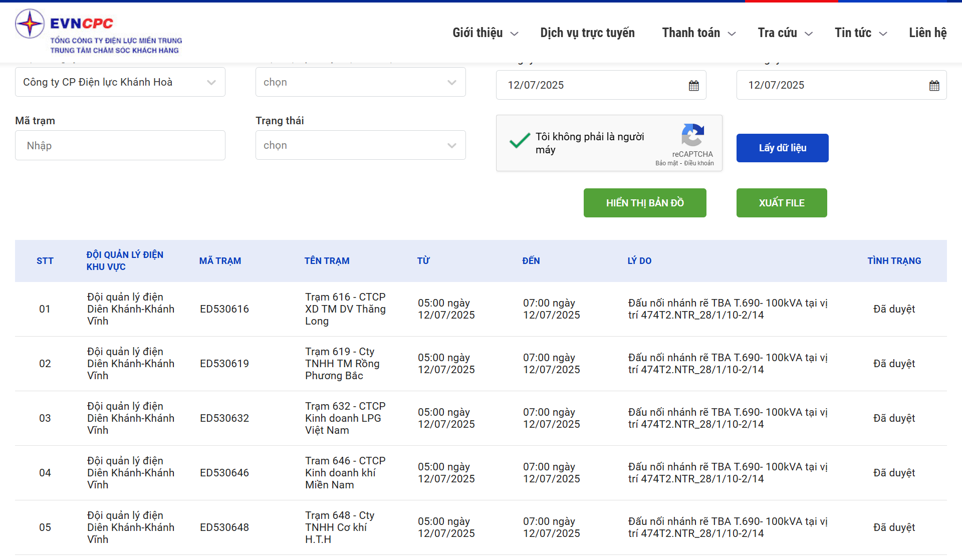 Lịch cắt điện Khánh Hòa ngày mai 12/7 trên website của EVNCPC cập nhật ngày 11/7. 