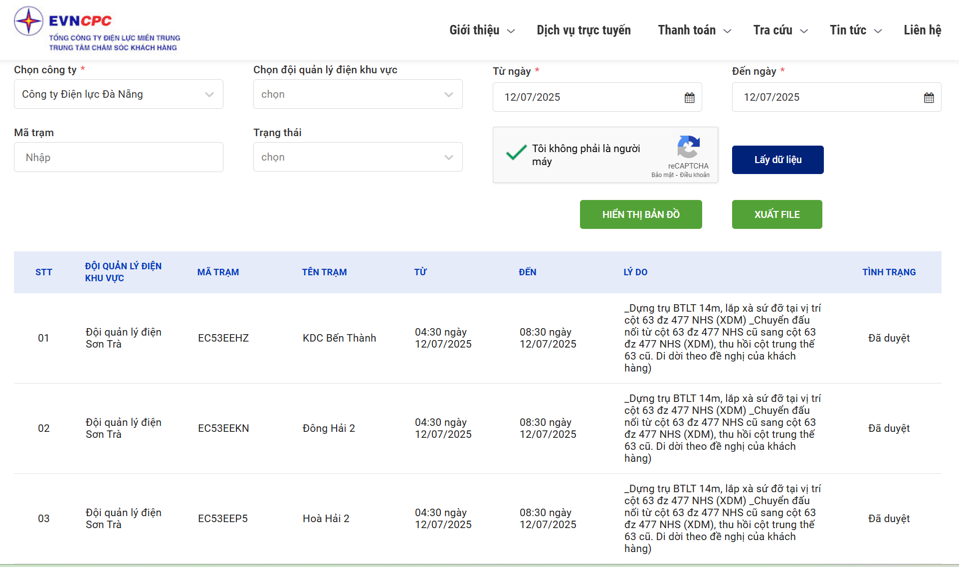 Lịch tạm ngừng cung cấp điện Đà Nẵng ngày mai 12/7 cập nhật ngày 11/7 trên website của Điện lực Đà Nẵng.